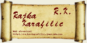 Rajka Karafilić vizit kartica